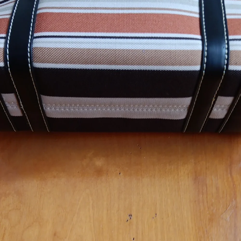 Kate Spade Multicolor Striped Tote with Black Accents EUC - Picture 7 of 12